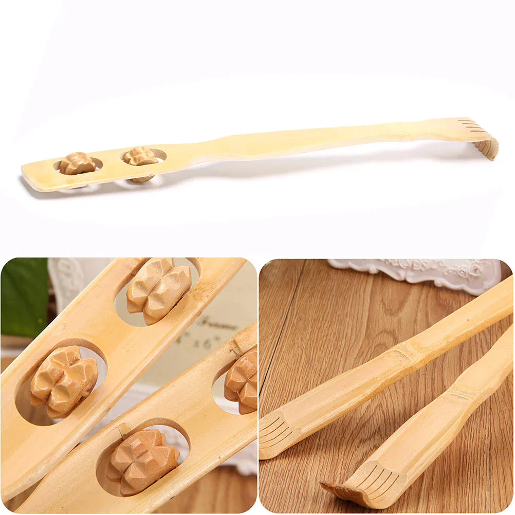 Bamboo Massager Back Scratcher With Body Roller Stick at $8.95 from Truemartin