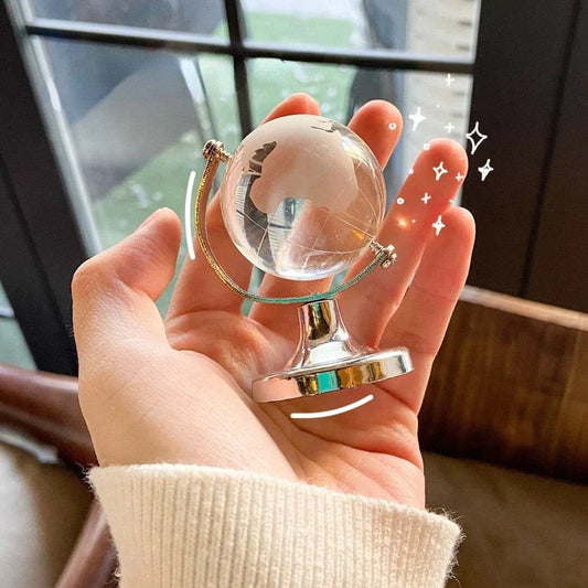 Crystal Transparent Miniature Glass Earth Globe at $19.97 from Truemartin