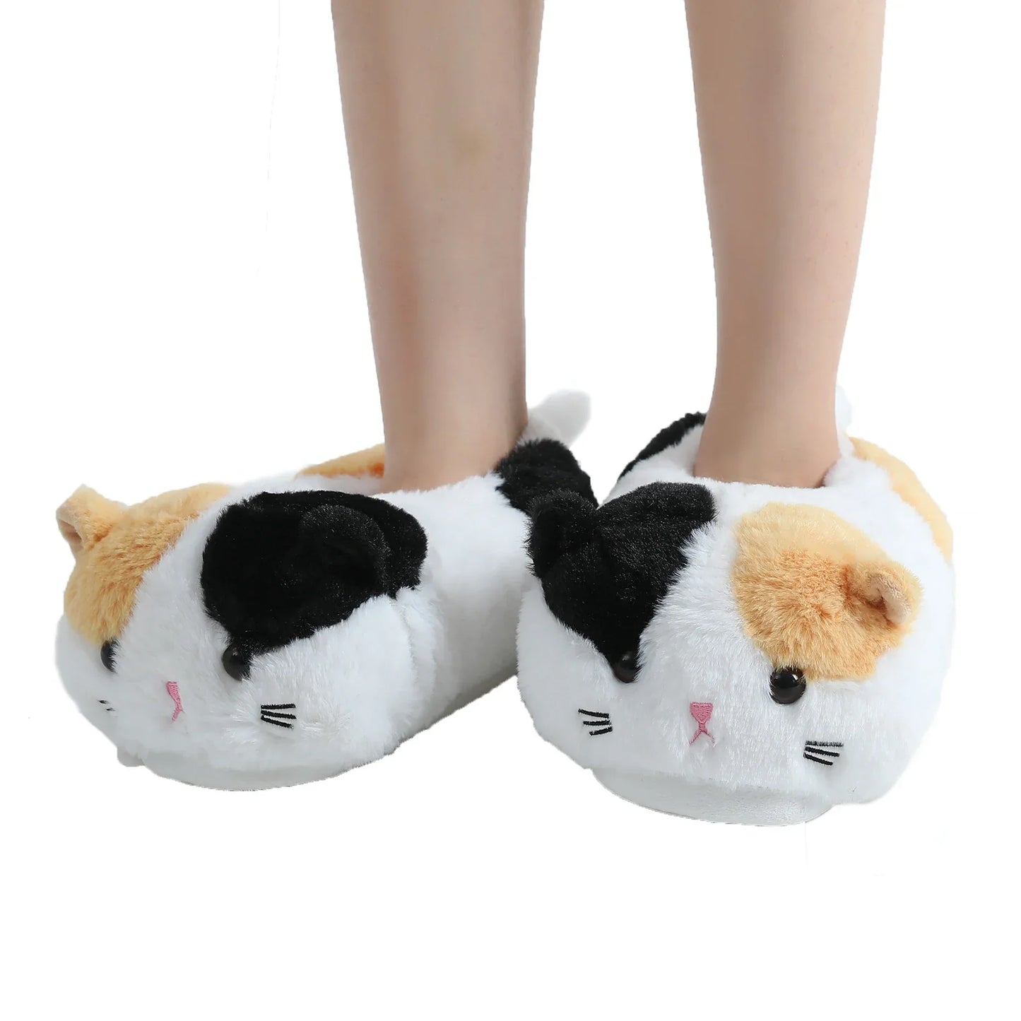 Unisex New Cotton Slippers Cute Cat face Fluffy Fur Slippers at $29.99 from Truemartin