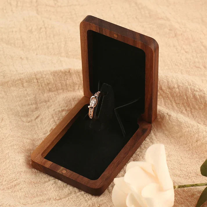 Lovely wooden rotating ring box at $11.97 from Truemartin