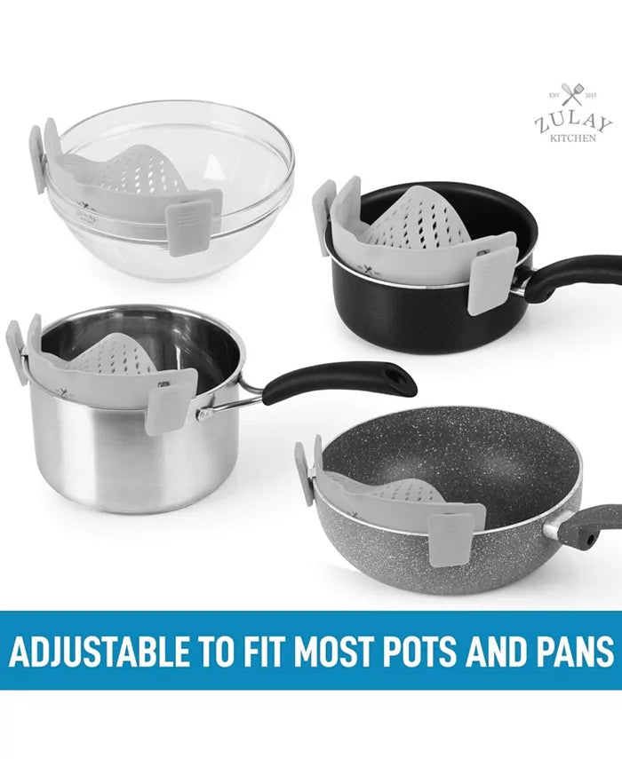 Adjustable Clip On Silicone Pot Strainer For Most Pots & Pans at $11.97 from Truemartin