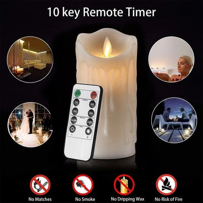 Flickering Flameless Pillar LED Candle with Remote at $32.47 from Truemartin