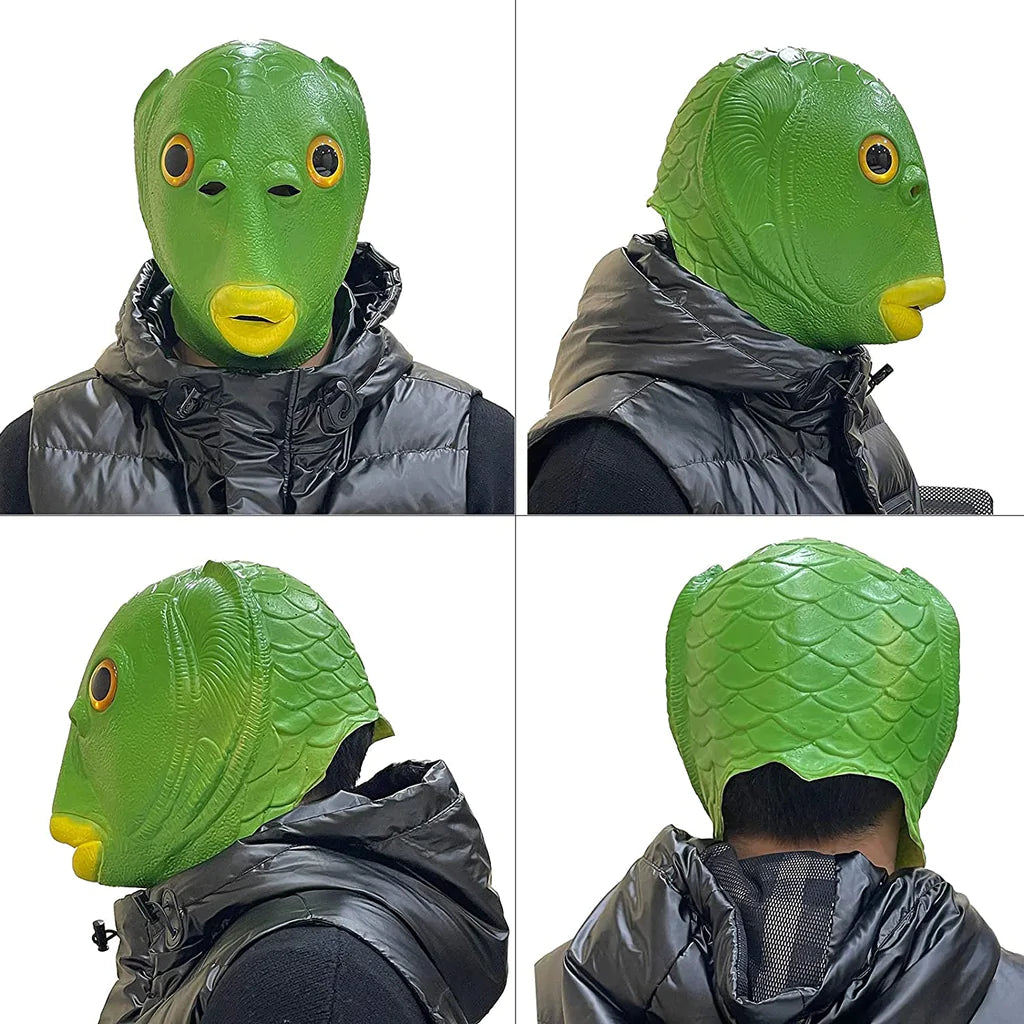 Green Funny Fish Head Masks at $29.97 from Truemartin