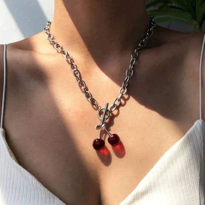 Dainty Cherry Pendant Necklace at $19.97 from Truemartin