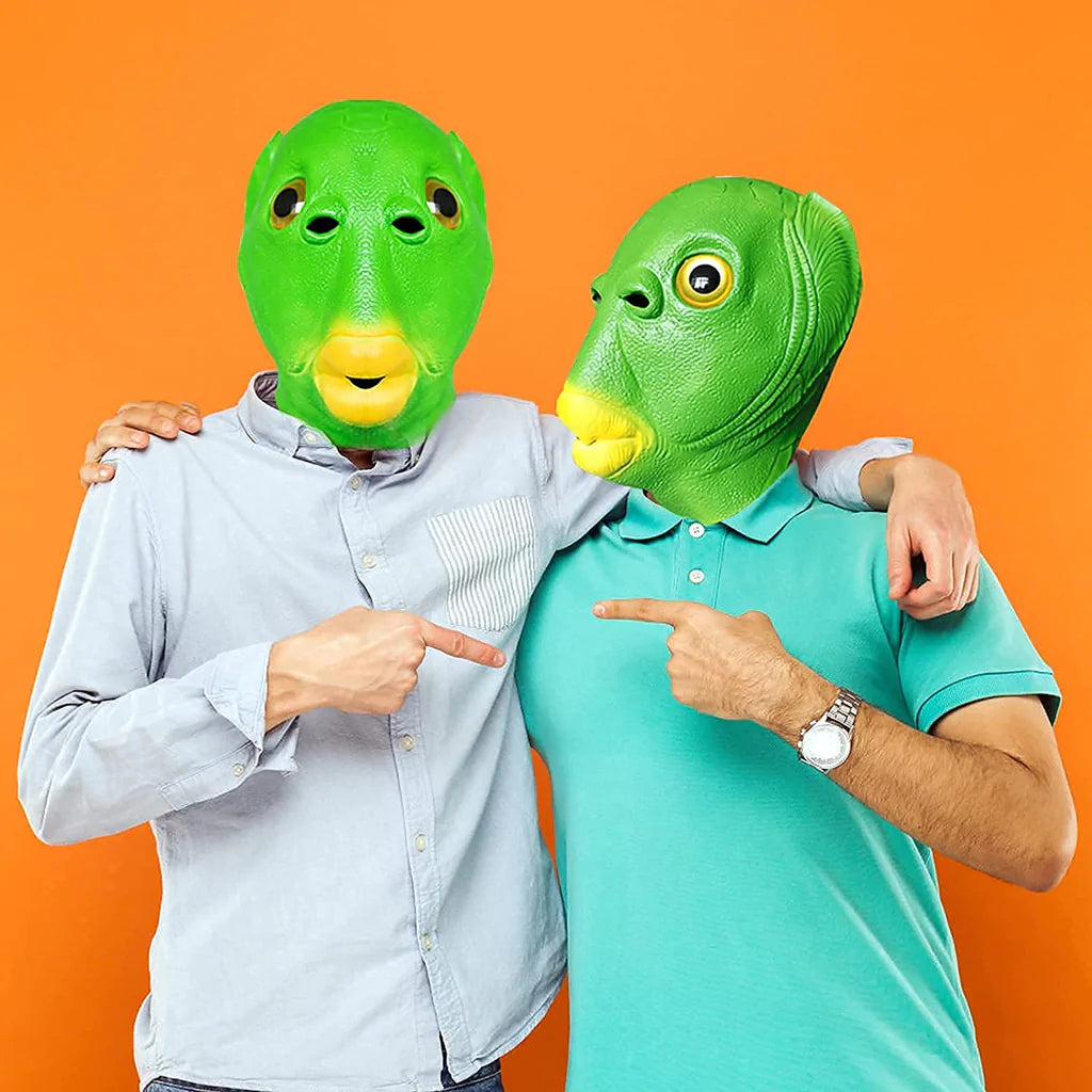 Green Funny Fish Head Masks at $29.97 from Truemartin