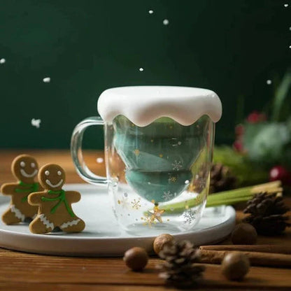 Christmas Tree Insulated Glass Coffee Mug at $24.33 from Truemartin