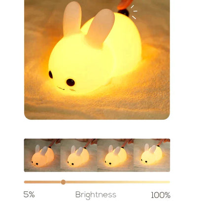 Rechargeable Silicone Dimmable Bunny Night Light at $24.97 only from Truemartin