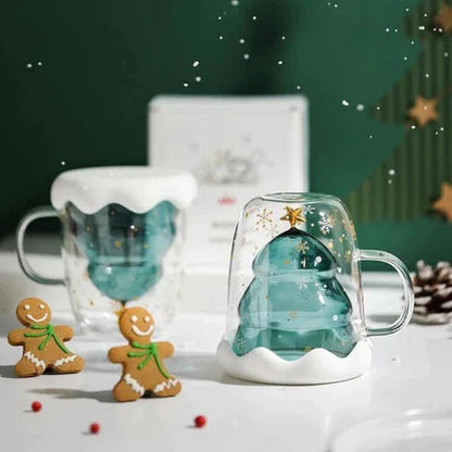 Christmas Tree Insulated Glass Coffee Mug at $24.33 from Truemartin