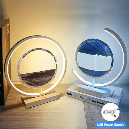 3D LED Flowing Sand Art Table Lamp at $62.97 only from Truemartin