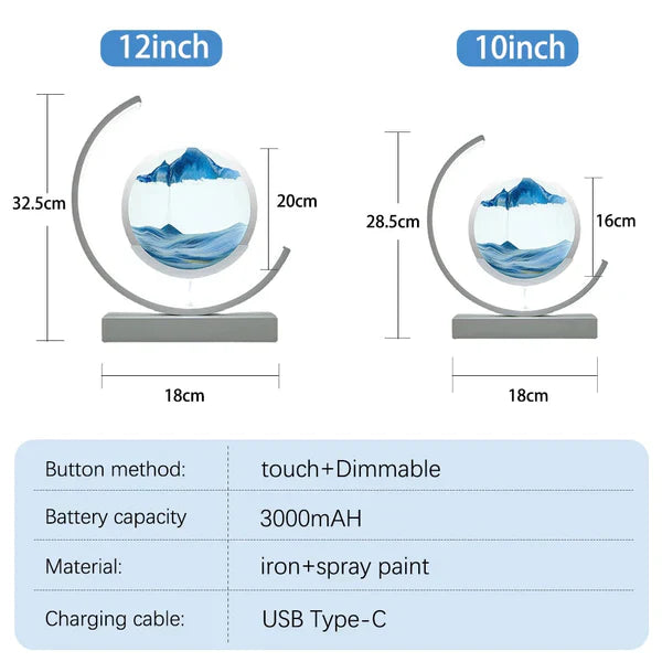 3D LED Flowing Sand Art Table Lamp at $62.97 only from Truemartin