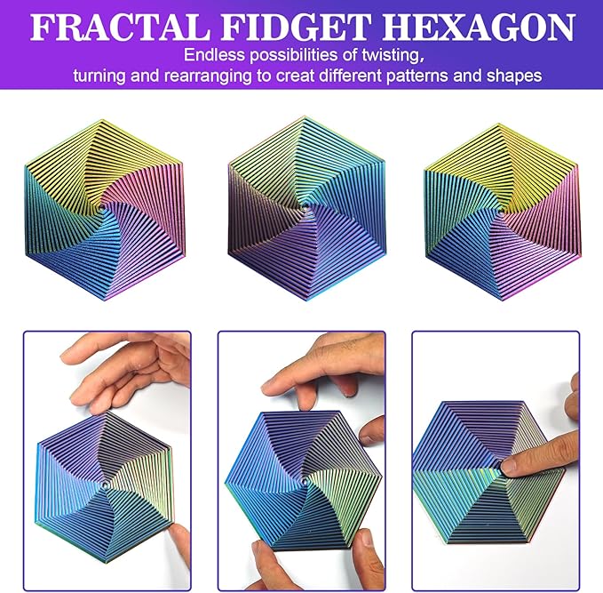 Fractal Fidget Hexagon 3D Printing Colorful Fidget at $9.97 only from Truemartin