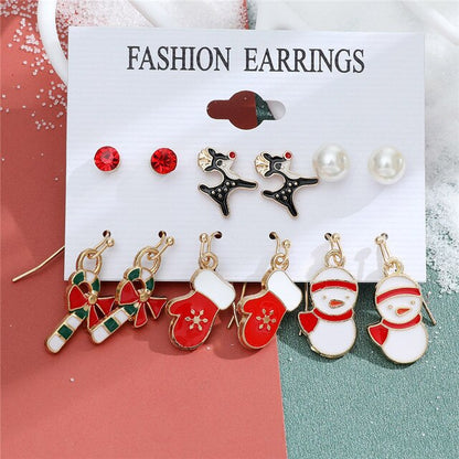 Christmas Drop Earrings Set for Women Santa Claus at $14.99 from Truemartin