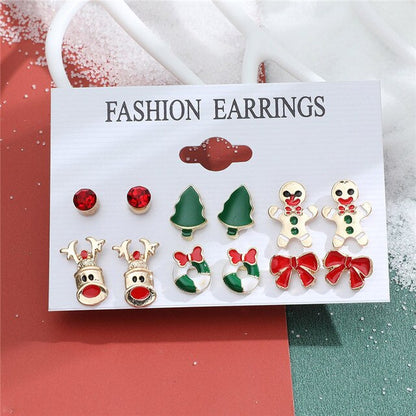 Christmas Drop Earrings Set for Women Santa Claus at $14.99 from Truemartin