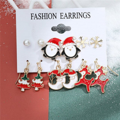 Christmas Drop Earrings Set for Women Santa Claus at $14.99 from Truemartin