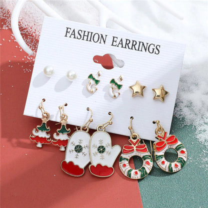 Christmas Drop Earrings Set for Women Santa Claus at $14.99 from Truemartin