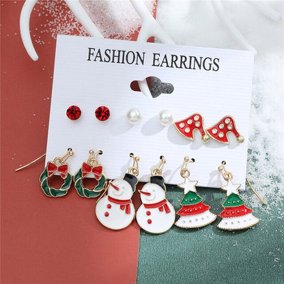 Christmas Drop Earrings Set for Women Santa Claus at $14.99 from Truemartin