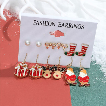 Christmas Drop Earrings Set for Women Santa Claus at $14.99 from Truemartin