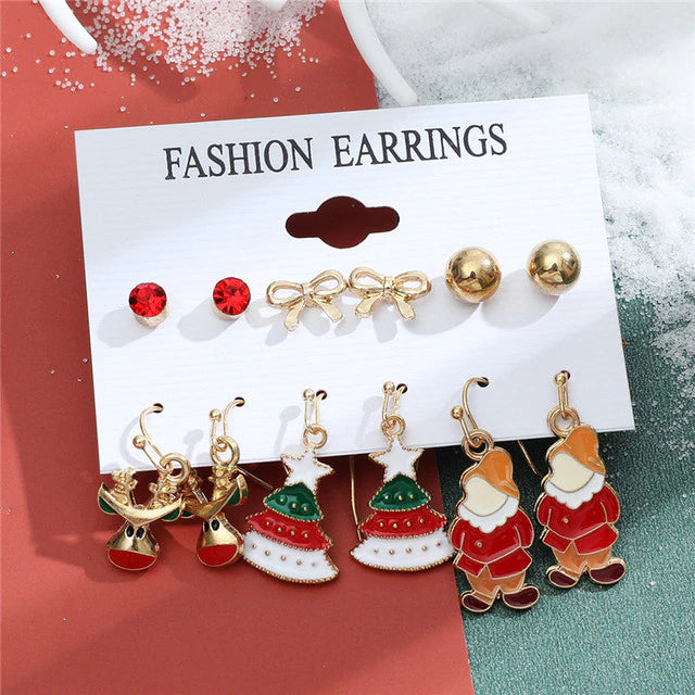 Christmas Drop Earrings Set for Women Santa Claus at $14.99 from Truemartin