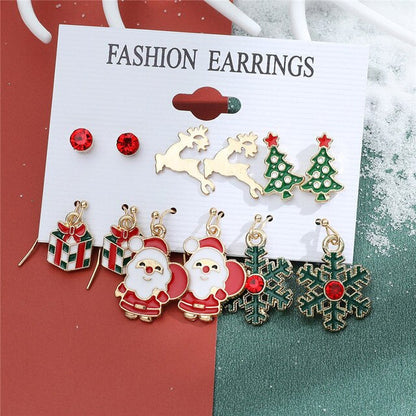 Christmas Drop Earrings Set for Women Santa Claus at $14.99 from Truemartin