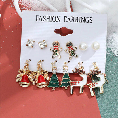 Christmas Drop Earrings Set for Women Santa Claus at $14.99 from Truemartin