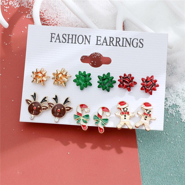 Christmas Drop Earrings Set for Women Santa Claus at $14.99 from Truemartin