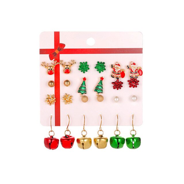 Christmas Drop Earrings Set for Women Santa Claus at $14.99 from Truemartin