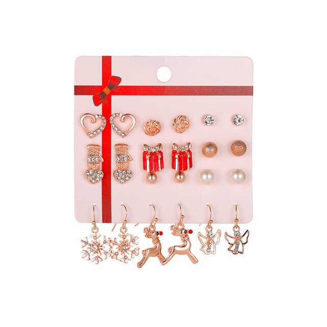 Christmas Drop Earrings Set for Women Santa Claus at $14.99 from Truemartin