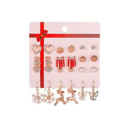 Christmas Drop Earrings Set for Women Santa Claus at $14.99 from Truemartin