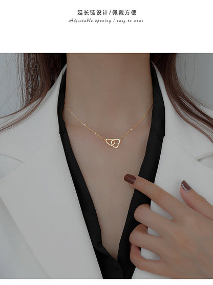 Double Heart Pendant Necklace at $14.97 from Truemartin