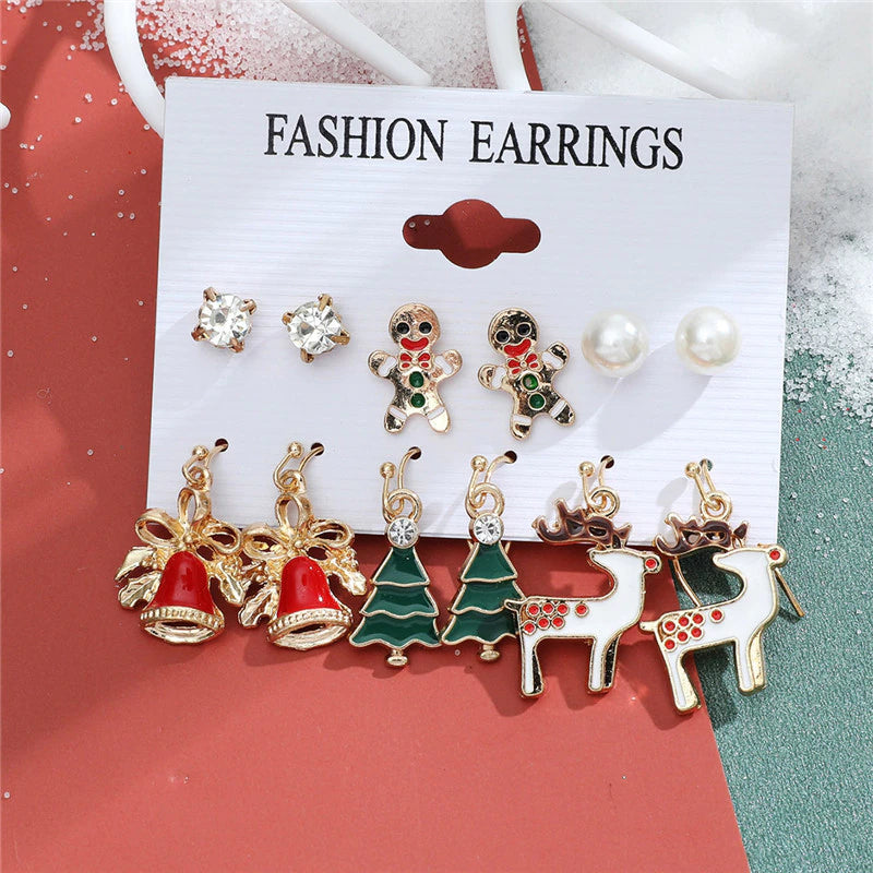 Christmas Drop Earrings Set for Women Santa Claus at $14.99 from Truemartin