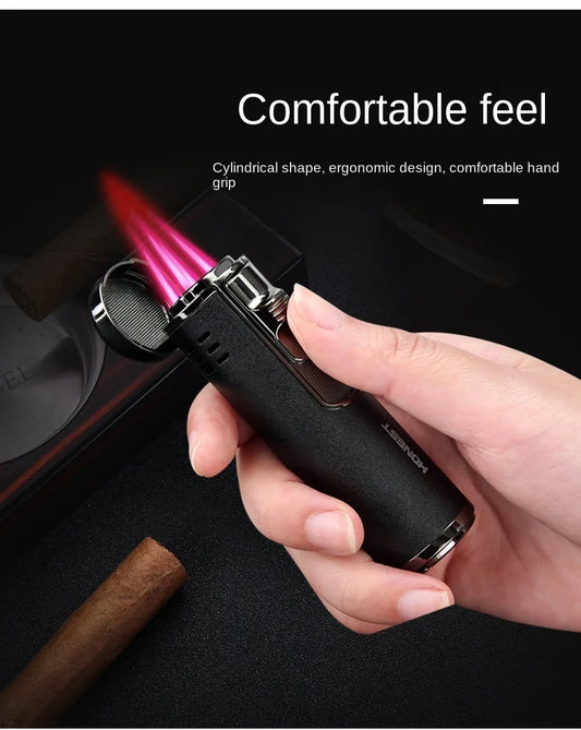 Cylindrical Metal Windproof Gas Lighter Red Flame at $32.97 from Truemartin