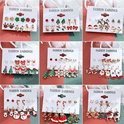 Christmas Drop Earrings Set for Women Santa Claus at $14.99 from Truemartin