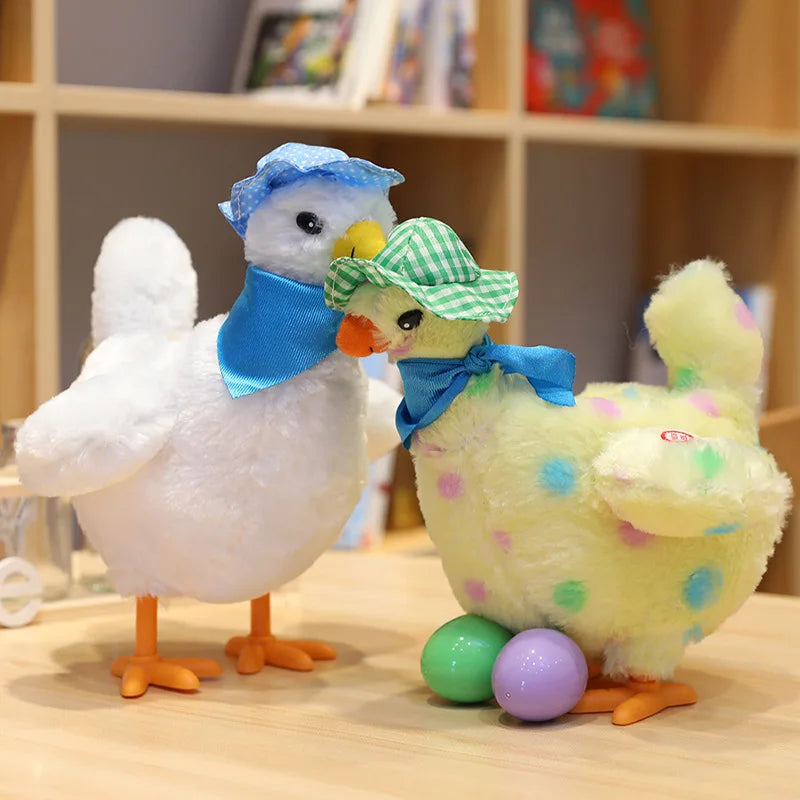 25CM A Hen Chicken Plush Toy Laying Egg Singing Swinging at $26.97 from Truemartin