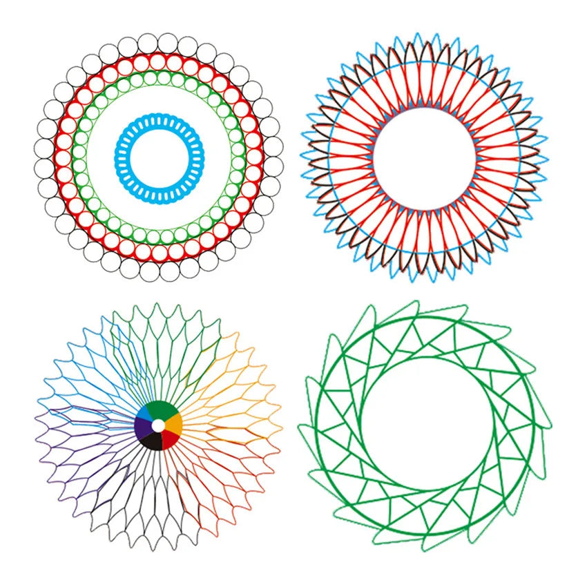 27Pcs Spirograph Drawing Set Interlocking Gears Wheels at $19.97 only from Truemartin