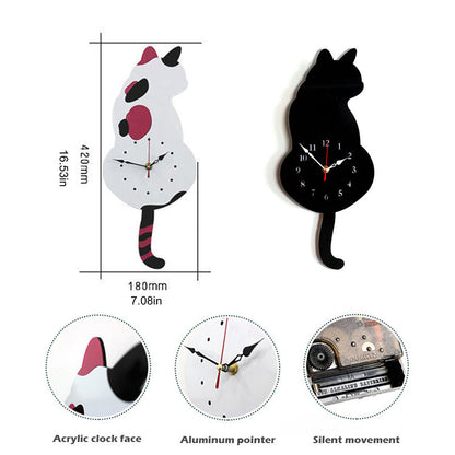 Nordic Cat Wagging Tail Wall Clock at $34.97 from Truemartin