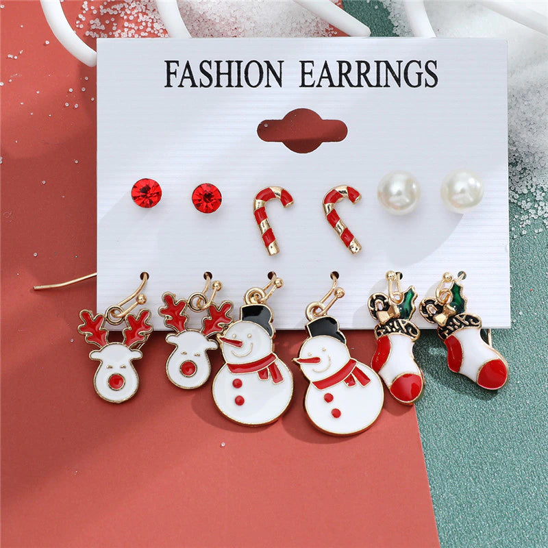 Christmas Drop Earrings Set for Women Santa Claus at $14.99 from Truemartin