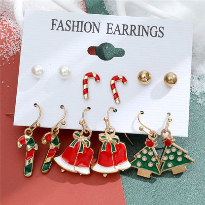 Christmas Drop Earrings Set for Women Santa Claus at $14.99 from Truemartin