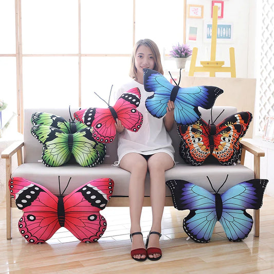 Colorful Butterfly Plush Pillow Stuffed Lifelike Butterfly Throw Pillow Cushion Home Sofa Decoration Cushion