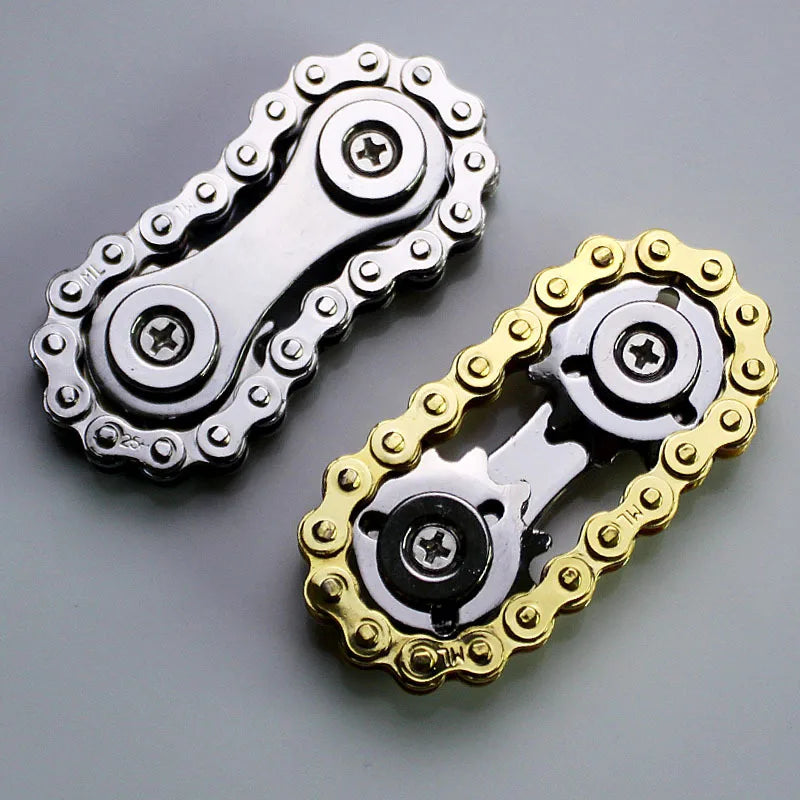 Metal Chain Spinner Fidgets Metal Flywheel Fingertip Gyro Toys Anti Stress DIY Replace Bicycle Chain Spiner Fidget Toys Kids