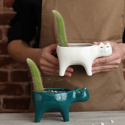 Cat Ceramic Pot at $16.97 from Truemartin