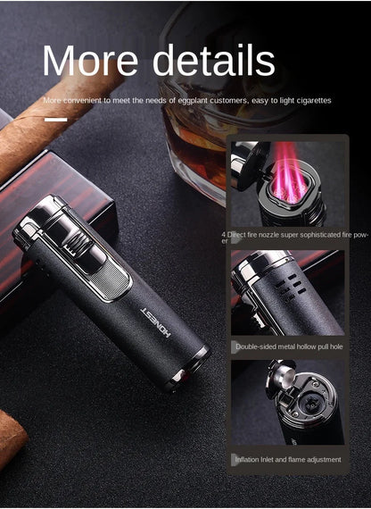 Cylindrical Metal Windproof Gas Lighter Red Flame at $32.97 from Truemartin