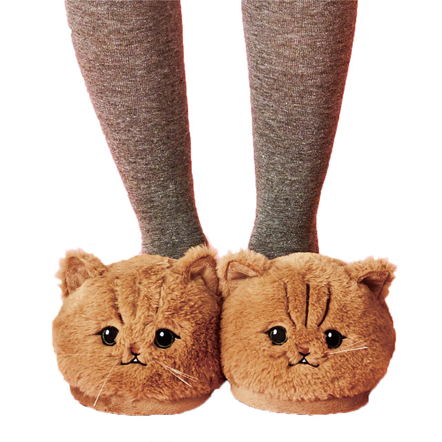 Unisex New Cotton Slippers Cute Cat face Fluffy Fur Slippers at $29.99 from Truemartin