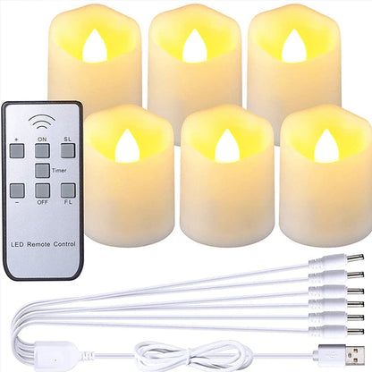 Rechargeable LED Candles Timer Remote Flameless Flickering at $32.47 from Truemartin