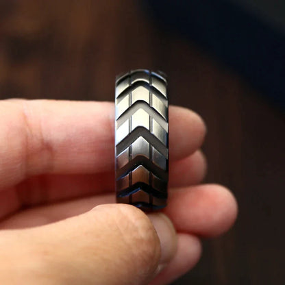 Stainless Steel Motorcycle Tire Fidget Ring at $29.47 only from Truemartin