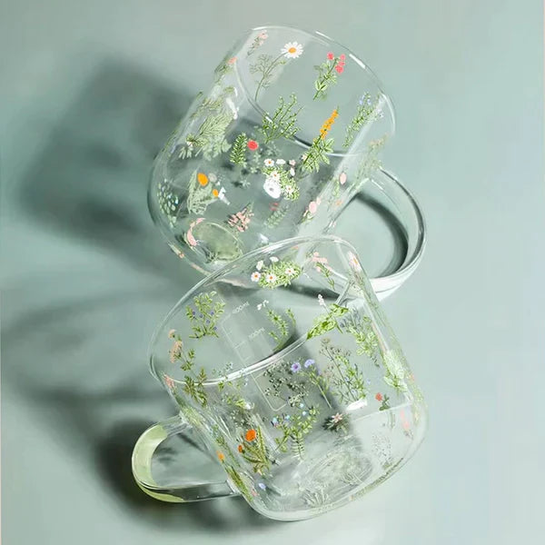 FLORAL GLASS CUP at $19.97 only from Truemartin