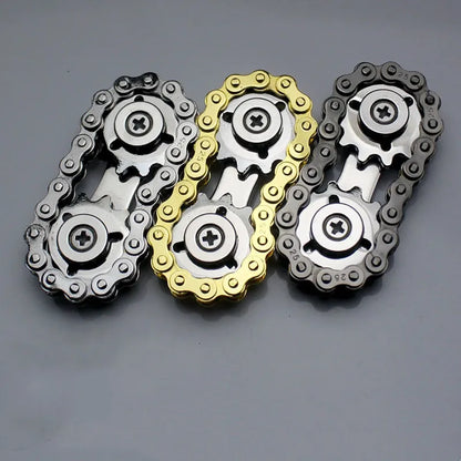 Metal Chain Spinner Fidgets Metal Flywheel Fingertip Gyro Toys Anti Stress DIY Replace Bicycle Chain Spiner Fidget Toys Kids