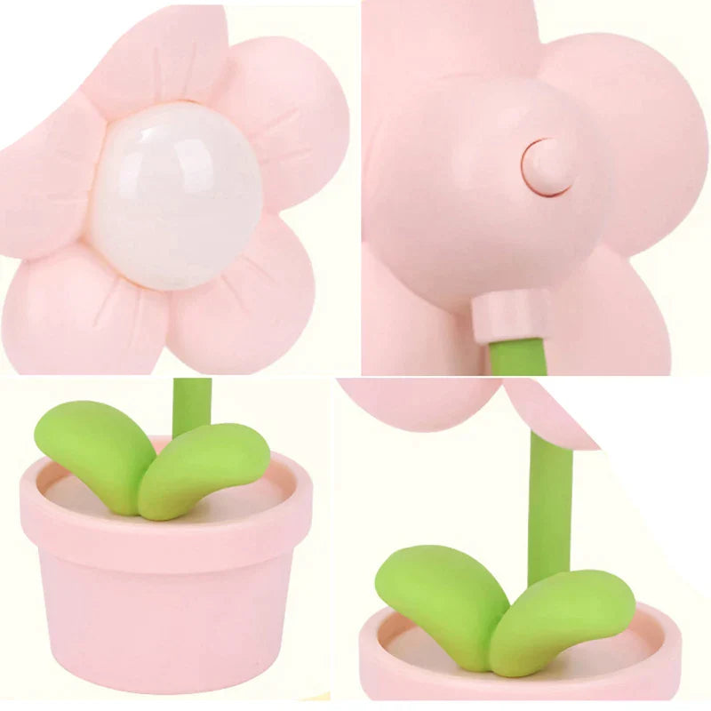 Mini LED Flower Night Light Cute Small Table Lamp