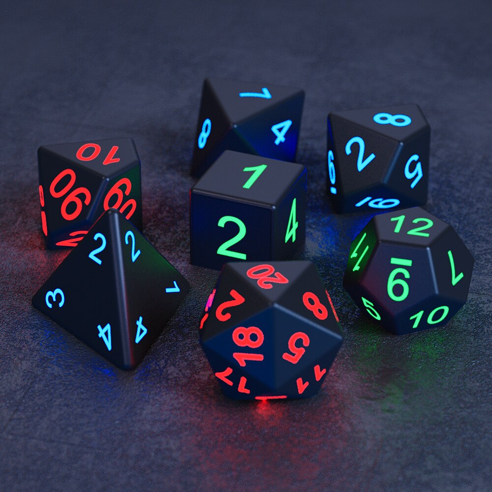 7PCS LED Light-emitting Dices Set For RPG Role Playing Games at $38.47 from Truemartin