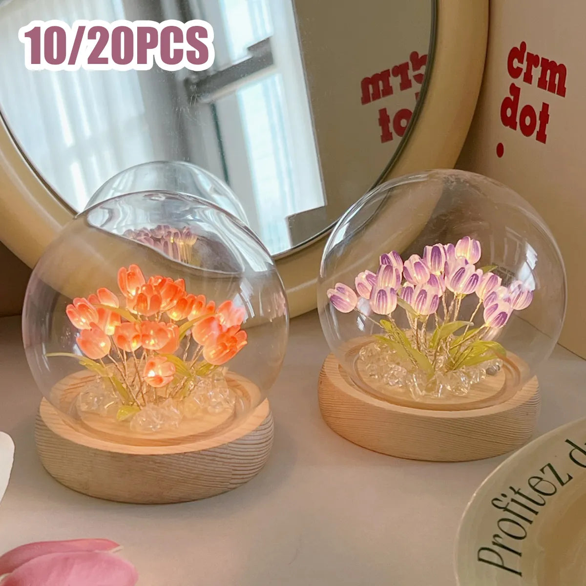 Simulation Tulip LED Nightlight Handmade Bedside Lamp at $19.97 only from Truemartin