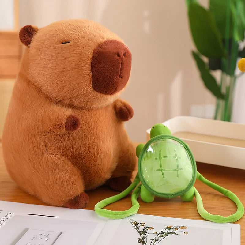 Cute Capybara With Backpack Plush Toys Sitting Lovely Cartoon Animals Stuffed Dolls Holiday Gift Home Decor Sofa Plush Pillows